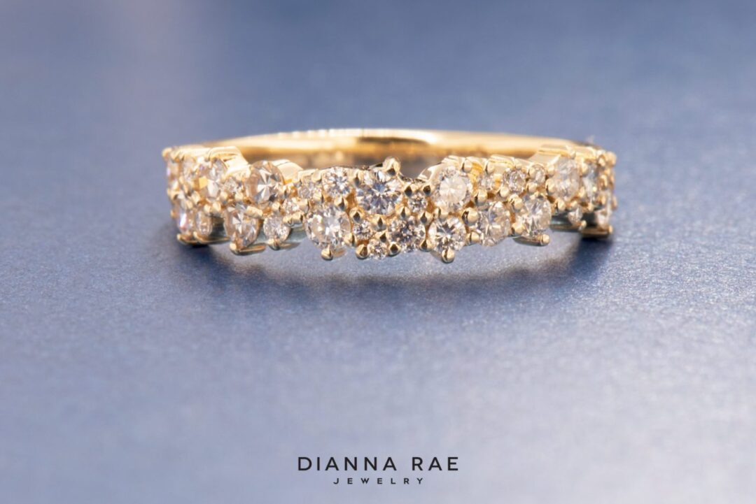Yellow Gold Diamond Confetti Style Wedding Band - Image 2