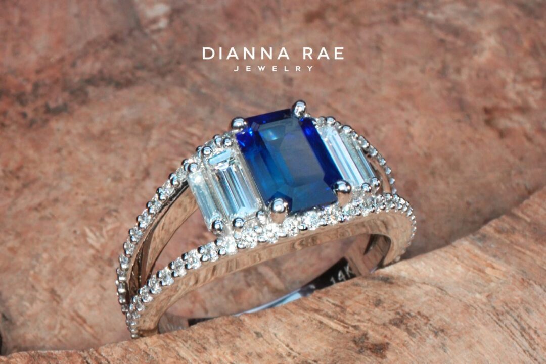 Rhythm - White Gold Sapphire and Diamond Five Stone Ring