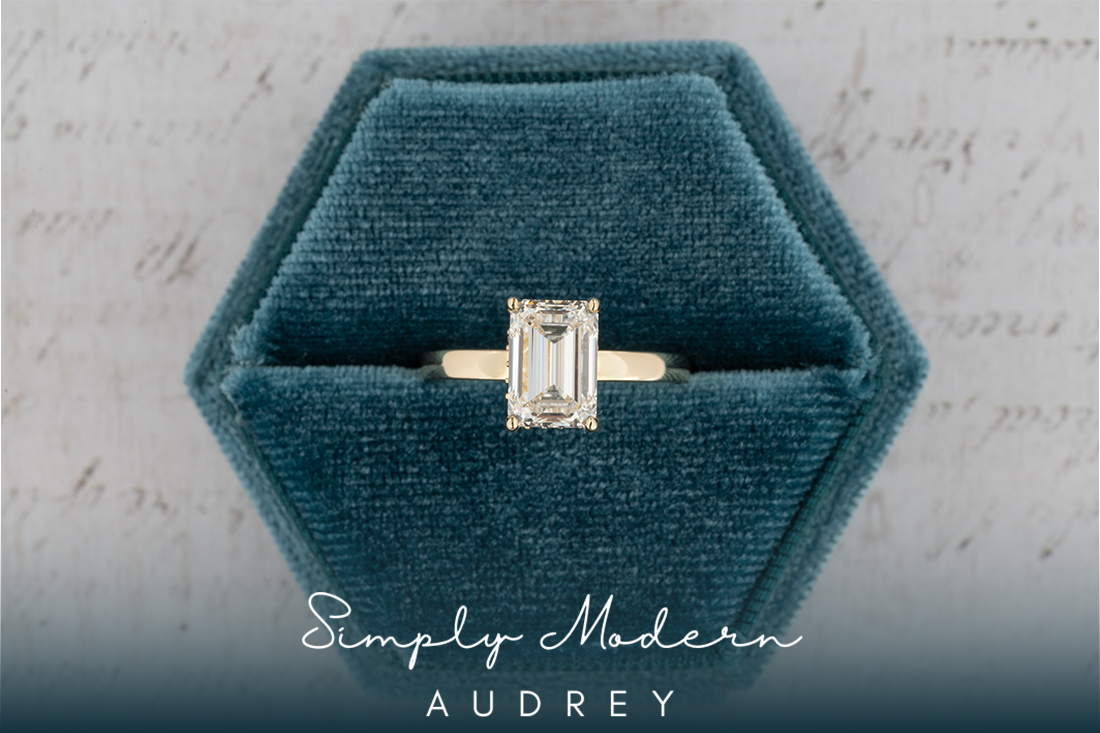 "Audrey" Emerald Engagement Ring