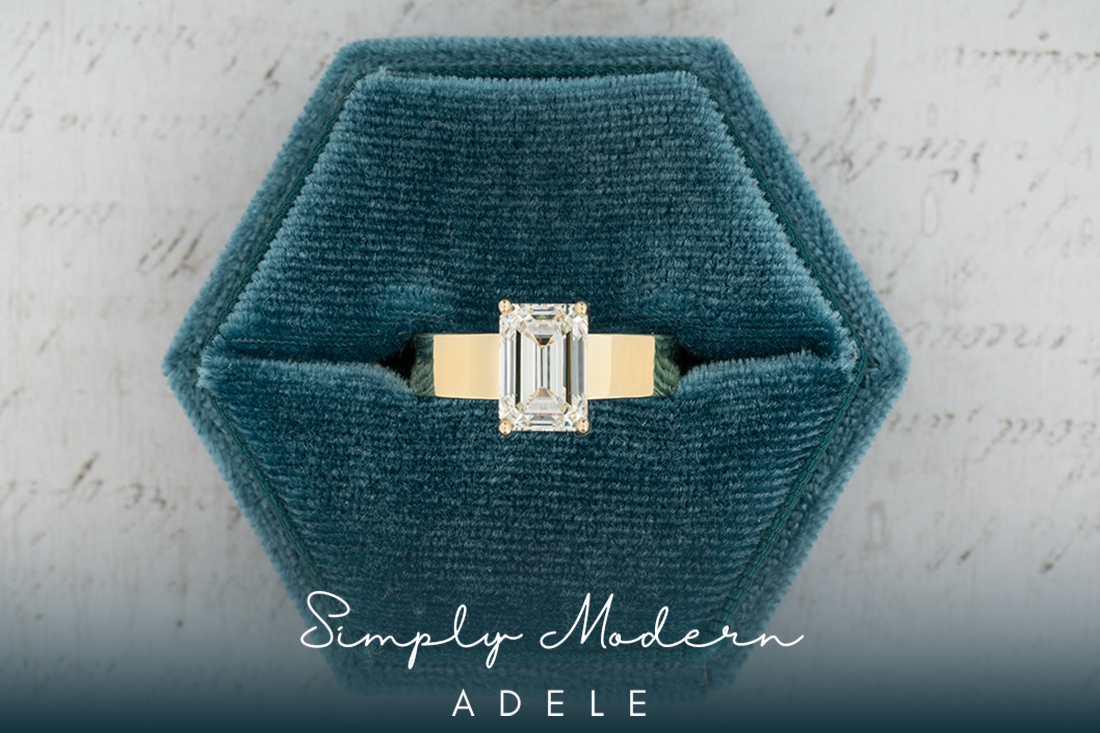 "Adele" Emerald Diamond Engagement Ring