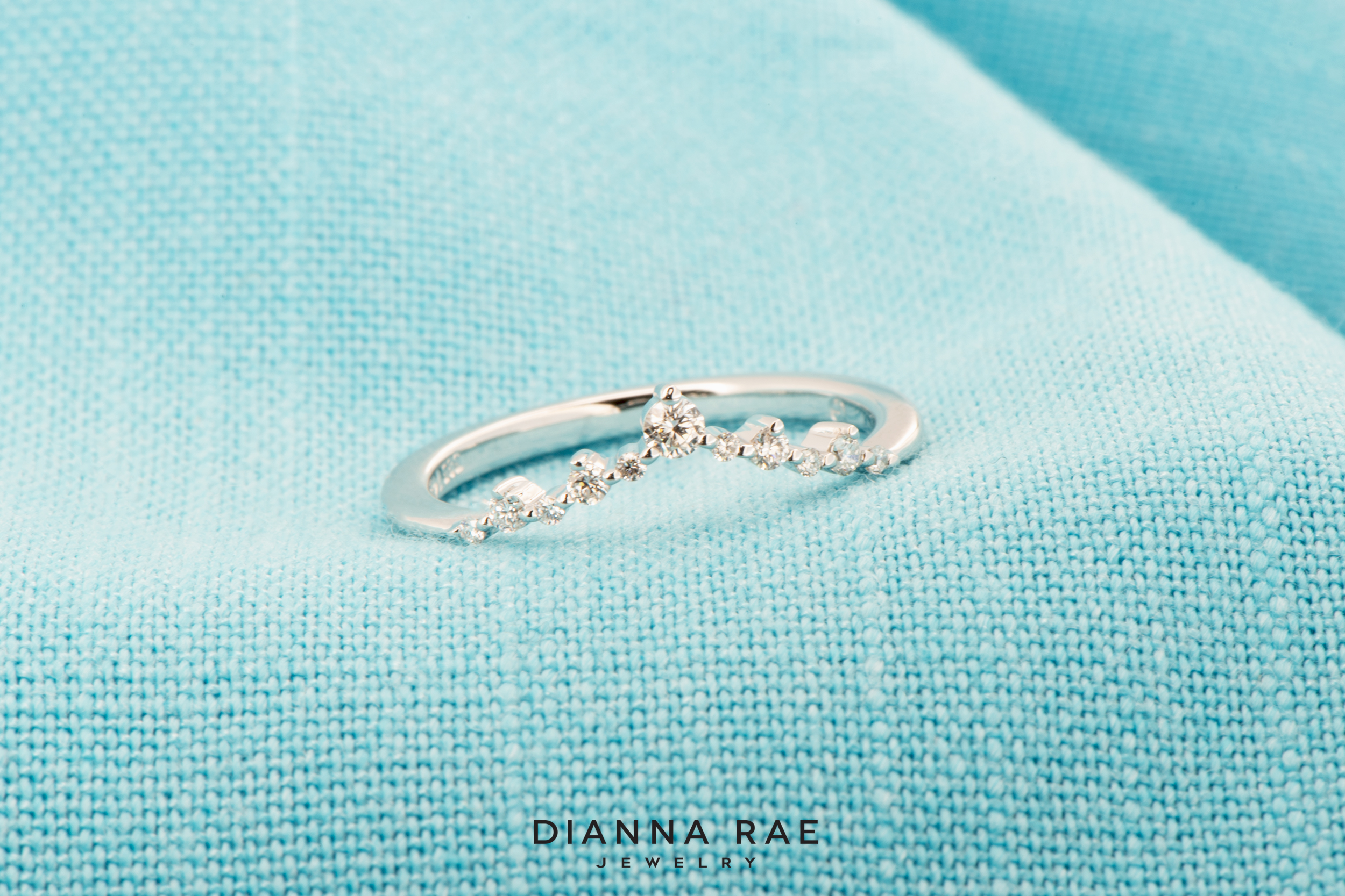 White Gold Contoured Diamond Band