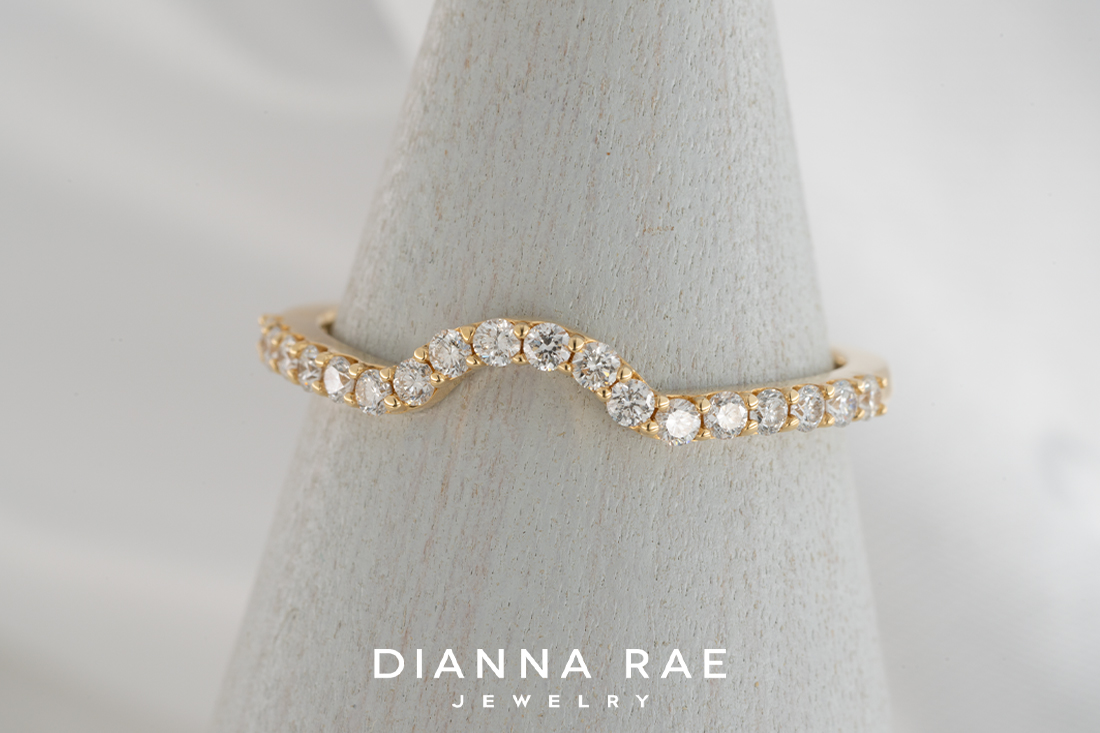 Yellow Gold Diamond Contoured Band