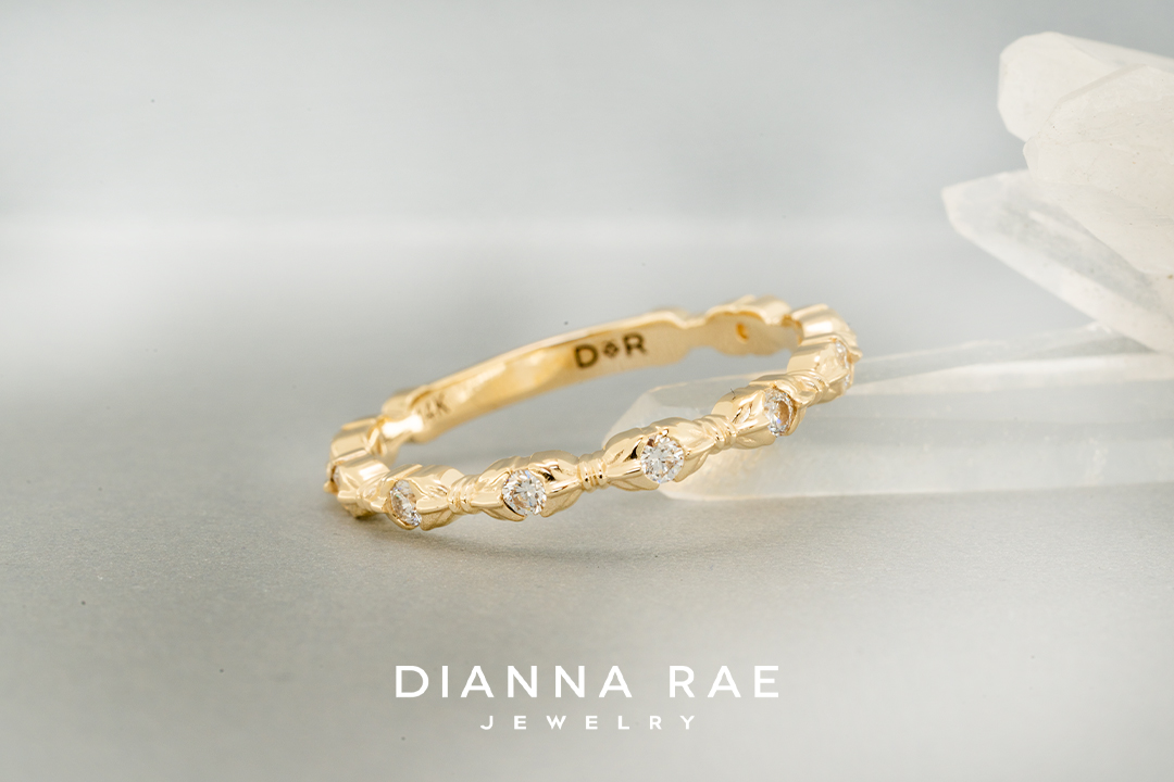 14K Yellow Gold Diamond Wedding Band