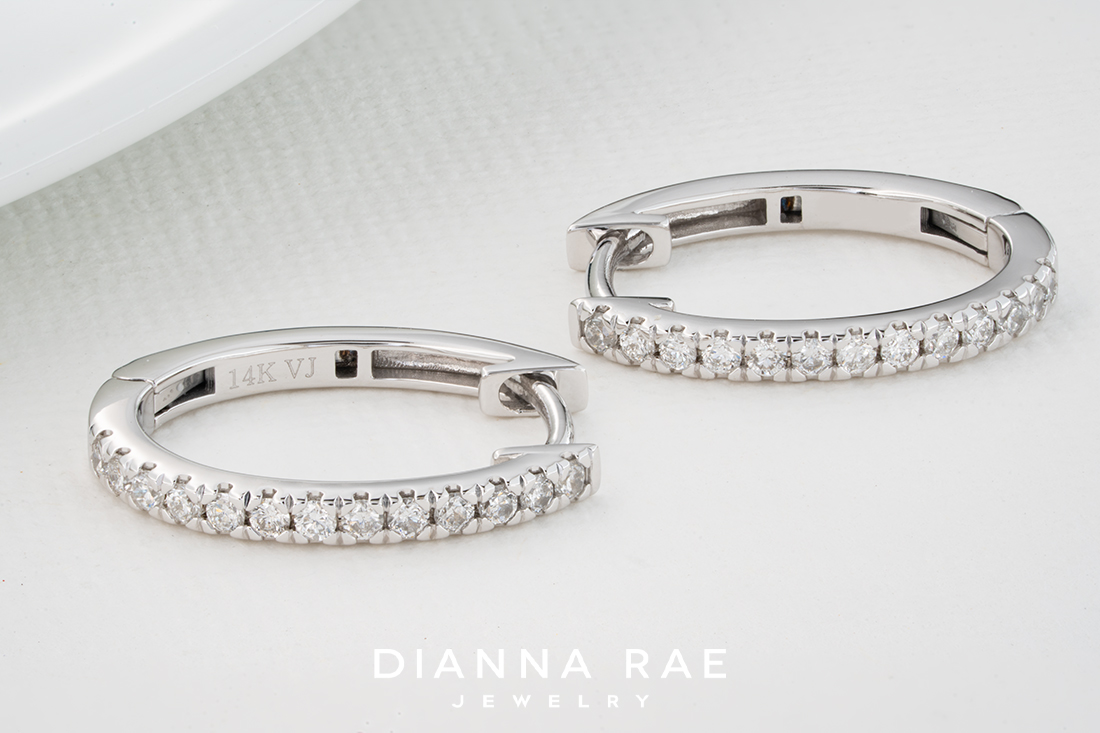 0.30Ct Natural Diamond Hoops