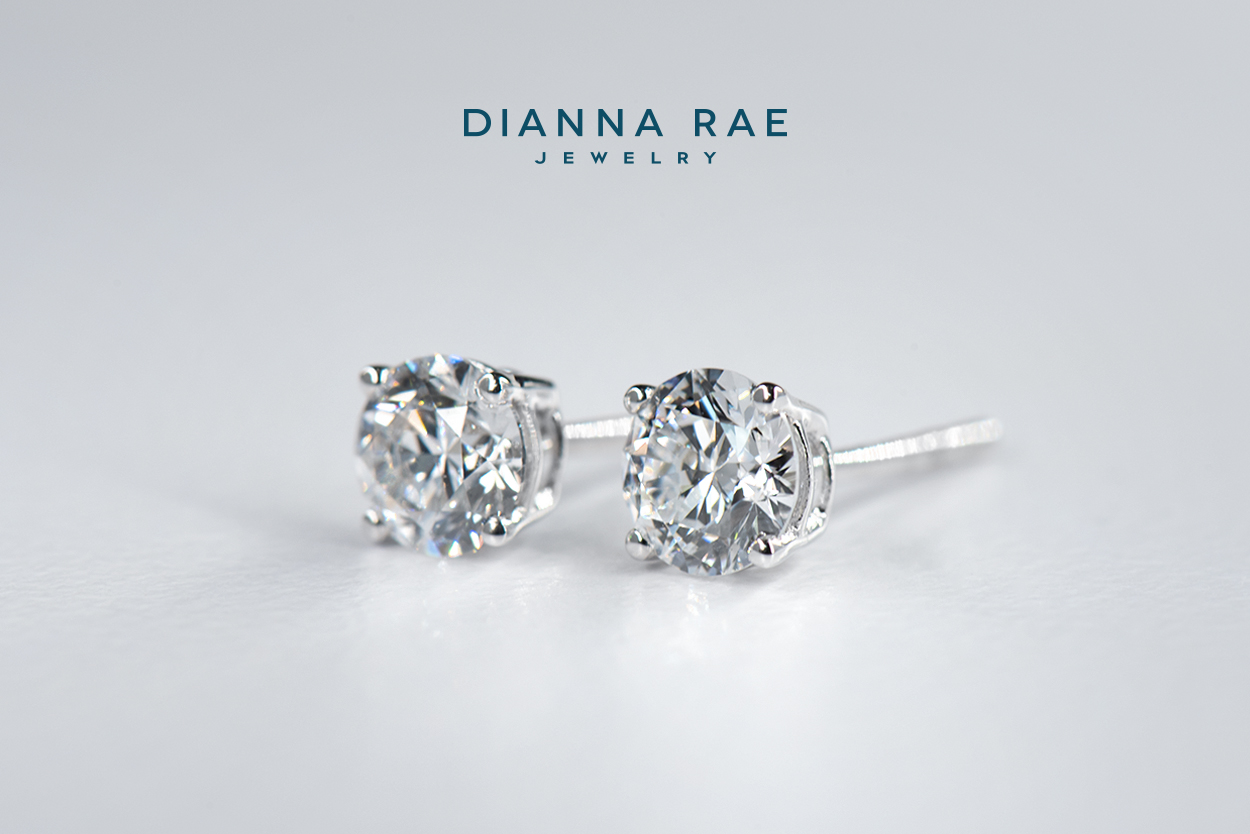 1.05 Carat Total Weight White Gold Lab-Grown Diamond Earrings