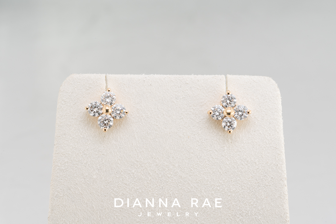 1.02 Carat Total Weight Four Lab-Grown Diamond Earrings