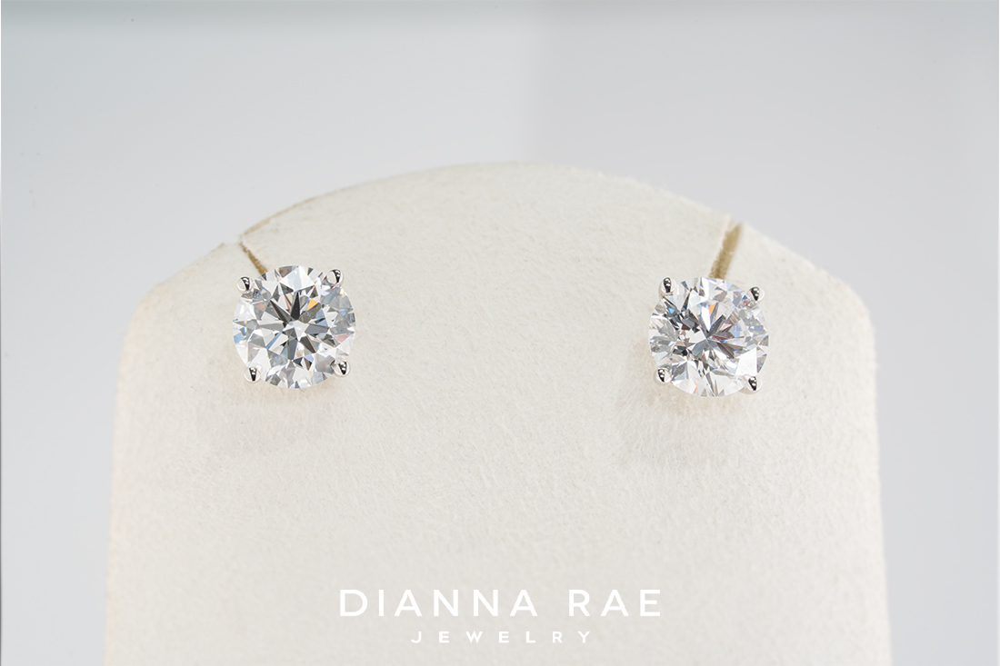 3.05Ct White Gold Diamond Studs