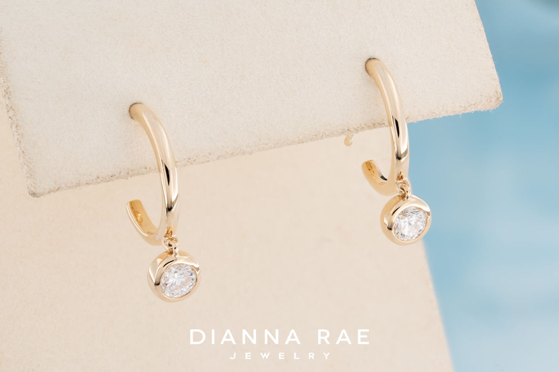 Yellow Gold Diamond Dangle Earrings