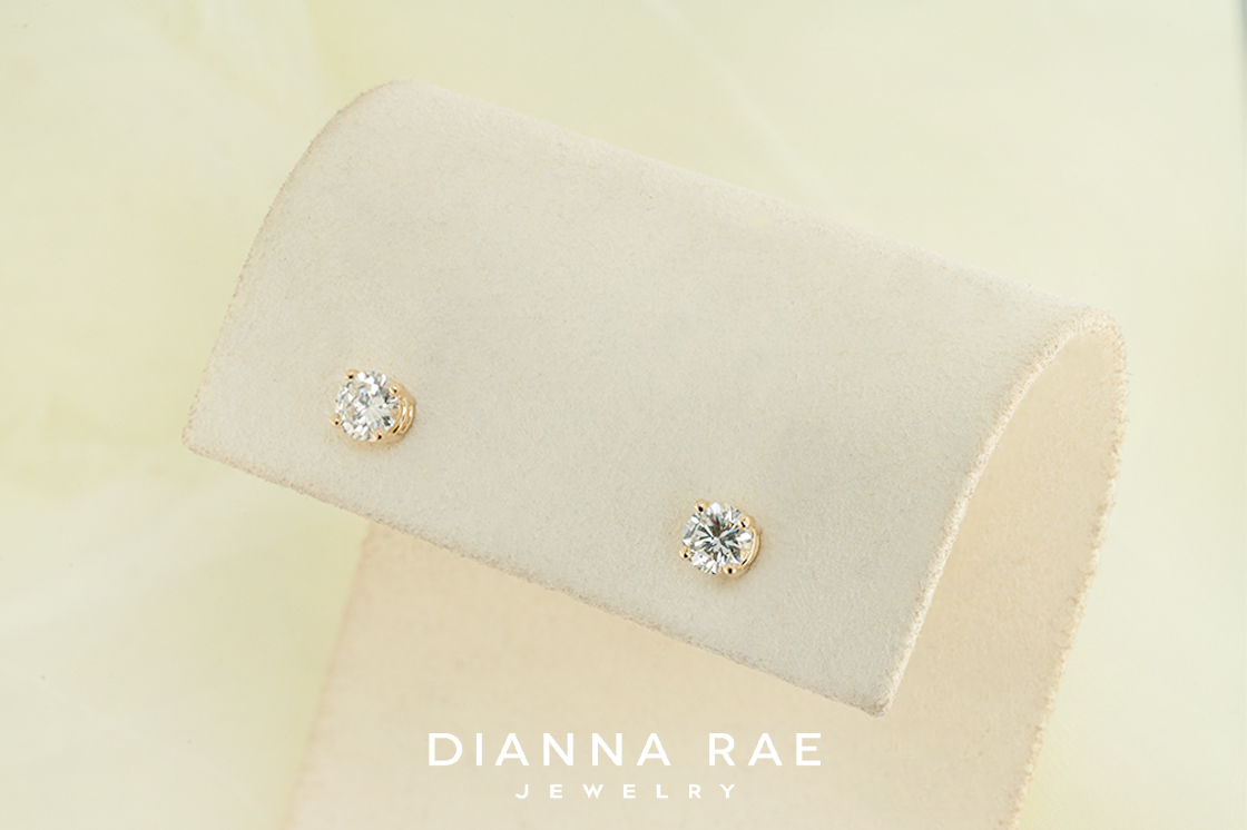 0.20 Carat Total Weight Yellow Gold Lab-Grown Diamond Studs - Diamonds in Space