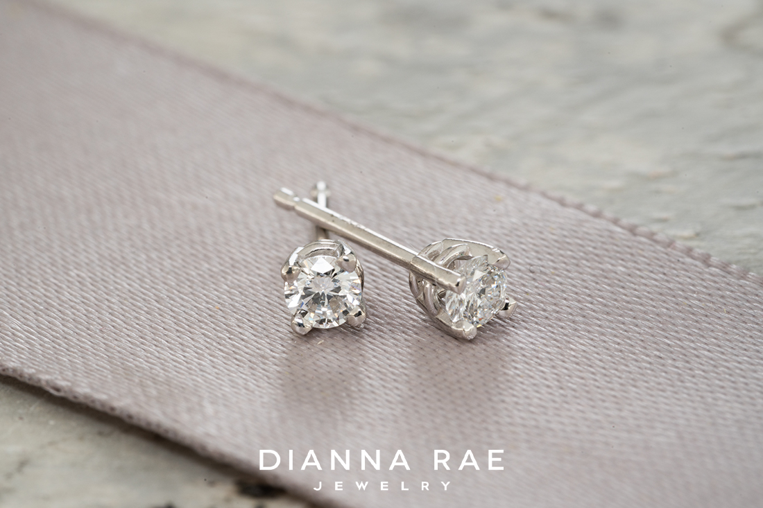 0.20 Carat Total Weight White Gold Lab-Grown Diamond Studs - Diamonds in Space