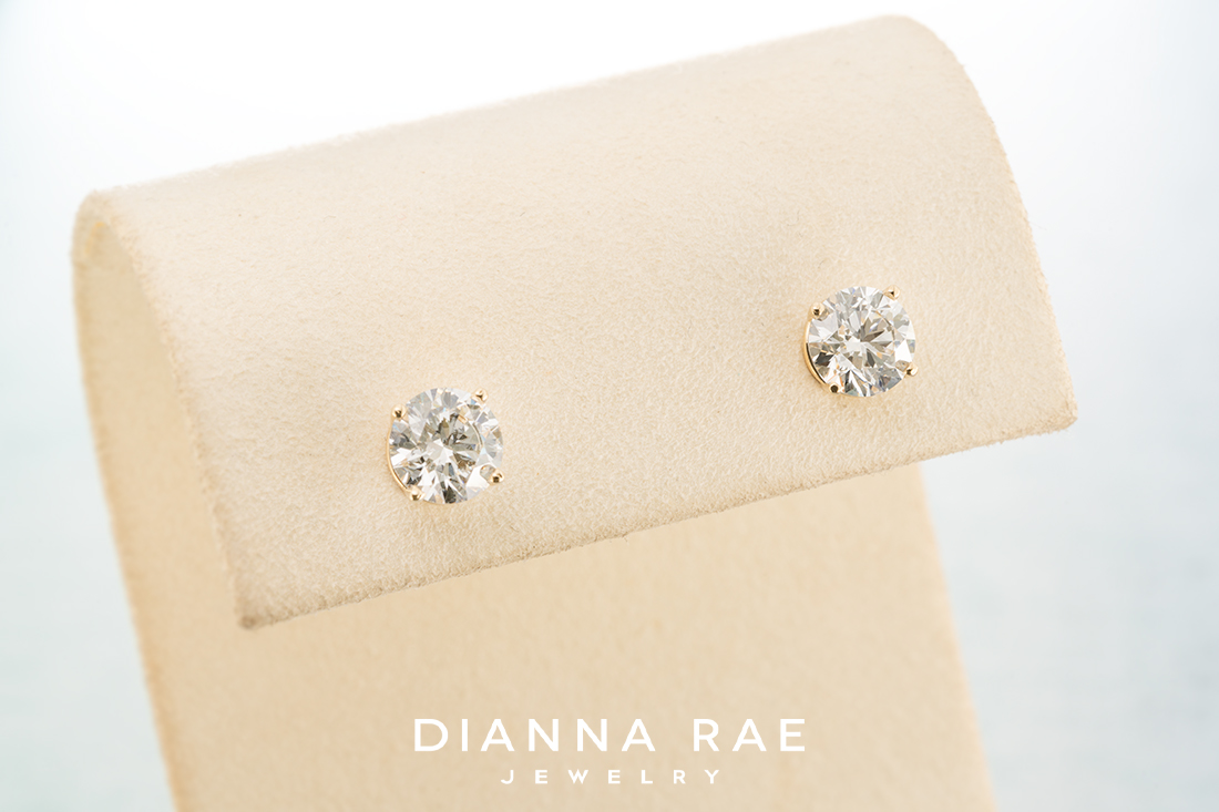 2.02 Carat Total Weight White Gold Lab-Grown Diamond Studs - Diamonds in Space