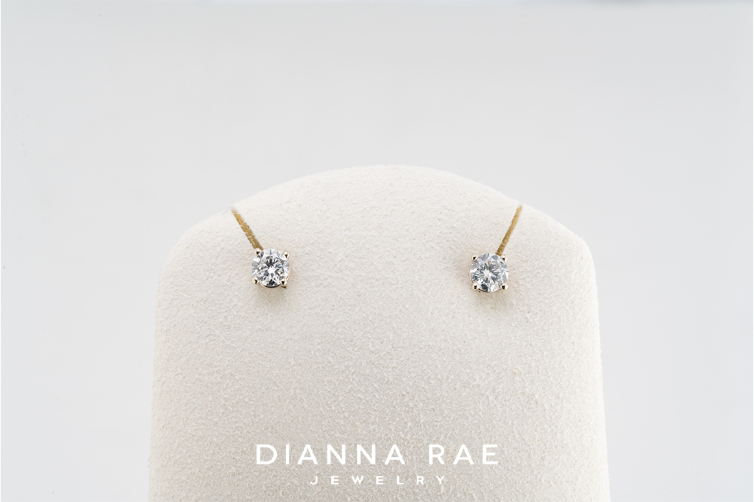 0.46 Carat Total Weight White Gold Lab-Grown Diamond Studs - Diamonds in Space