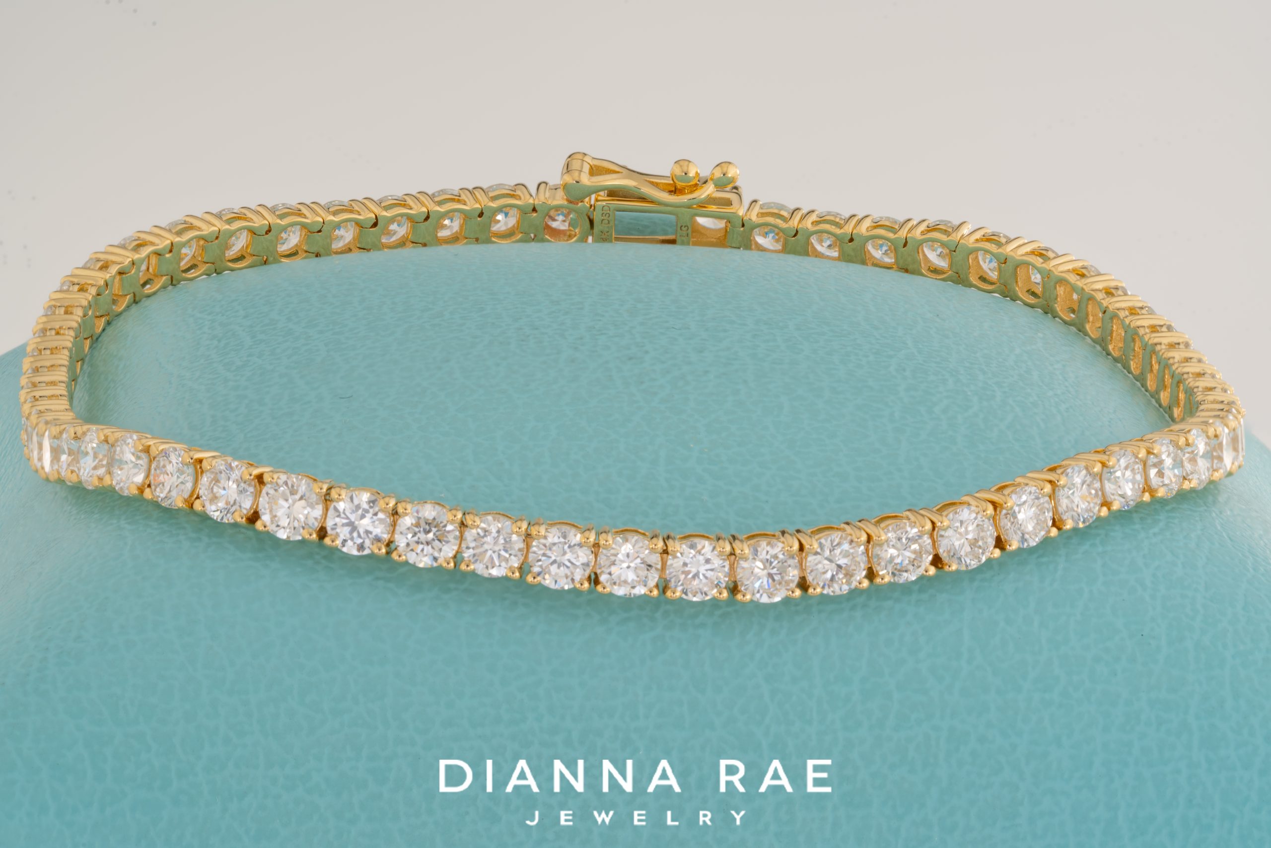 5 Carat Yellow Gold Lab grown Diamond Tennis Bracelet