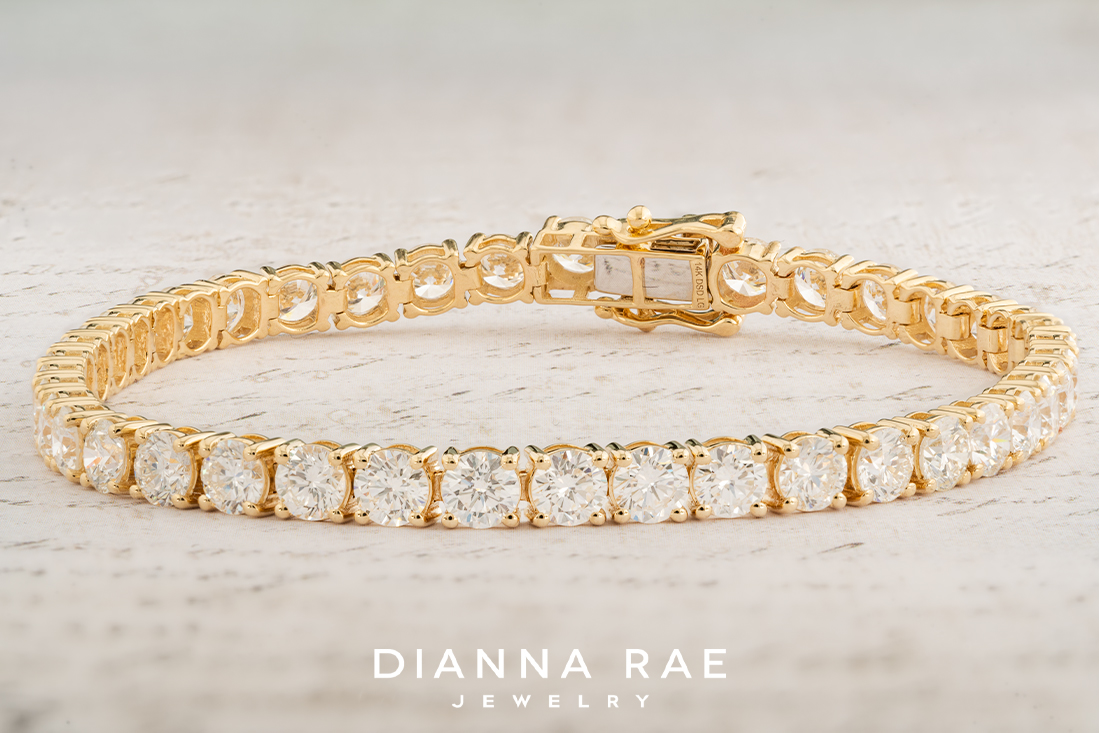 10 Carat Yellow Gold Lab-Grown Diamond Tennis Bracelet