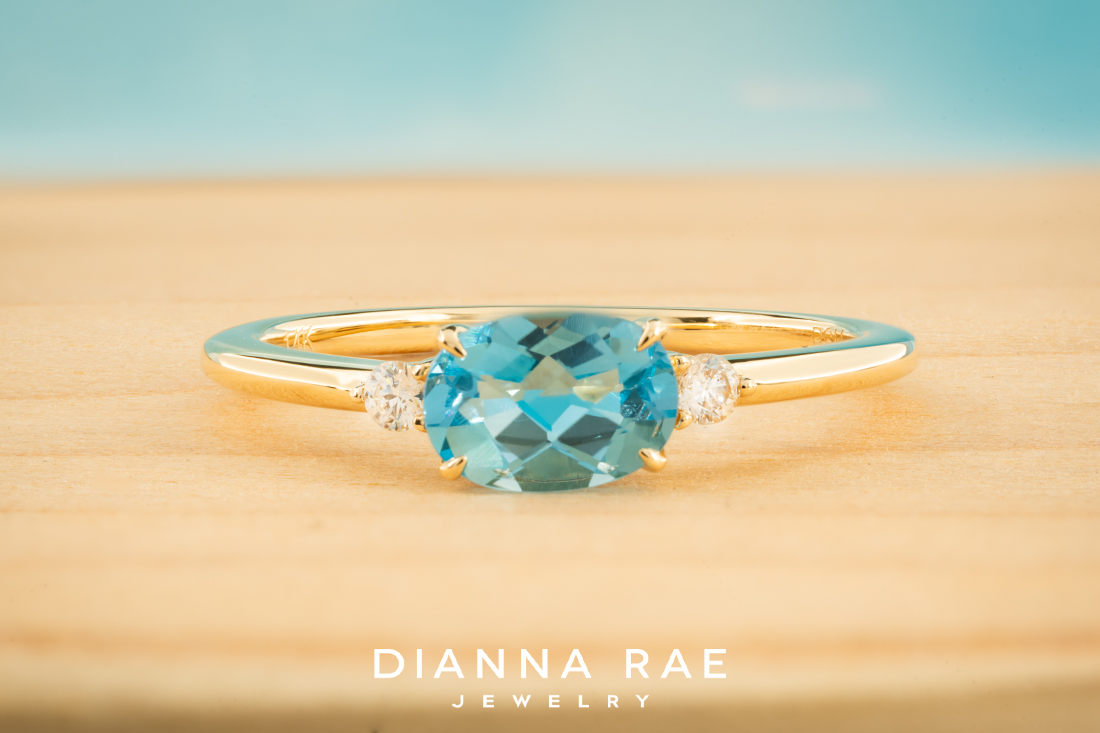 14K Yellow Gold London Blue Topaz Ring