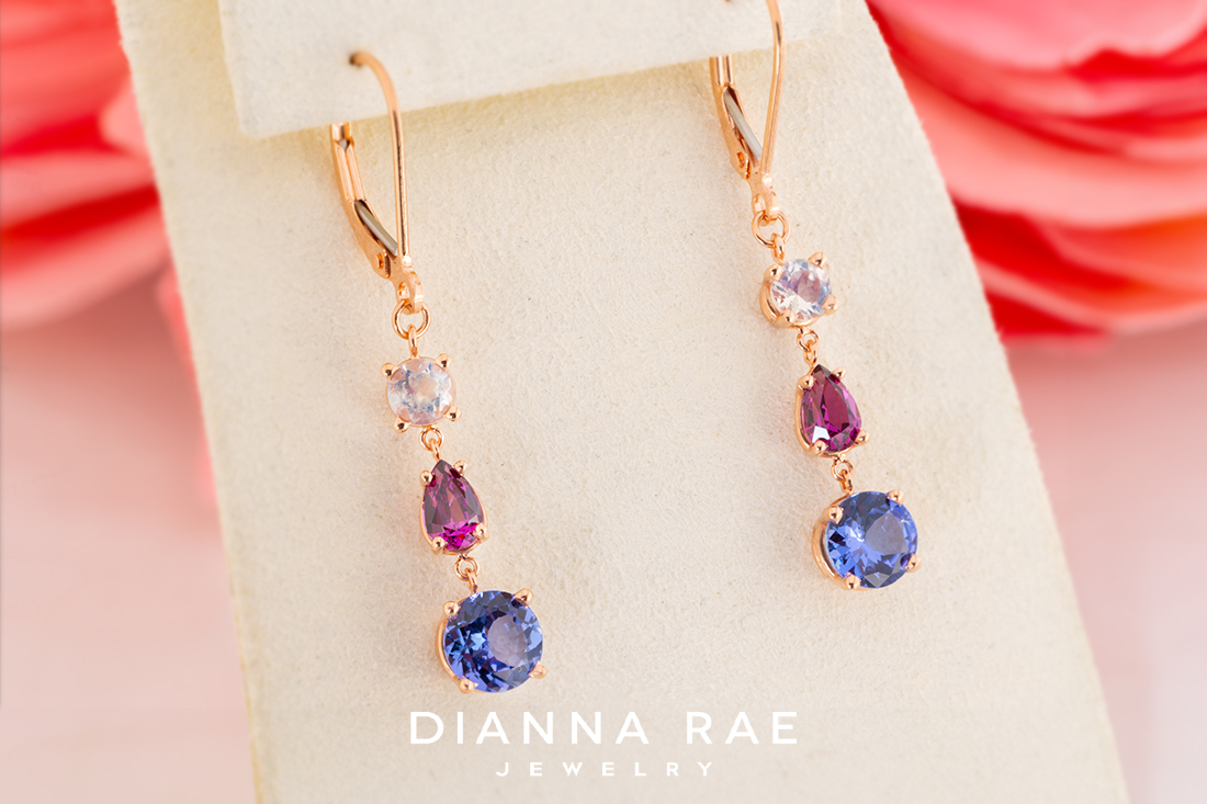 3-Stone Dangle Earrings