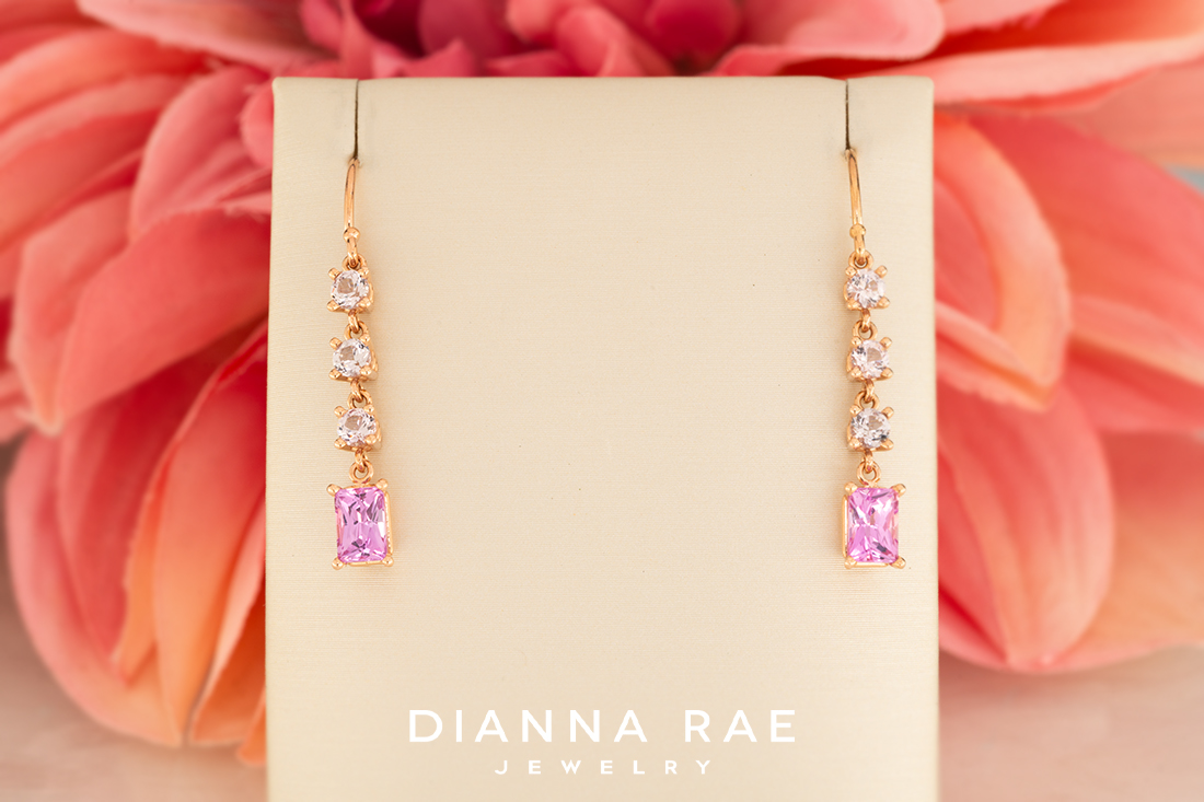 Pink Sapphire and Lavender Spinel Earrings