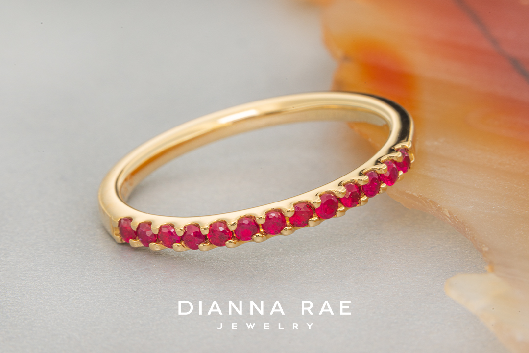 14K Yellow Gold Ruby band
