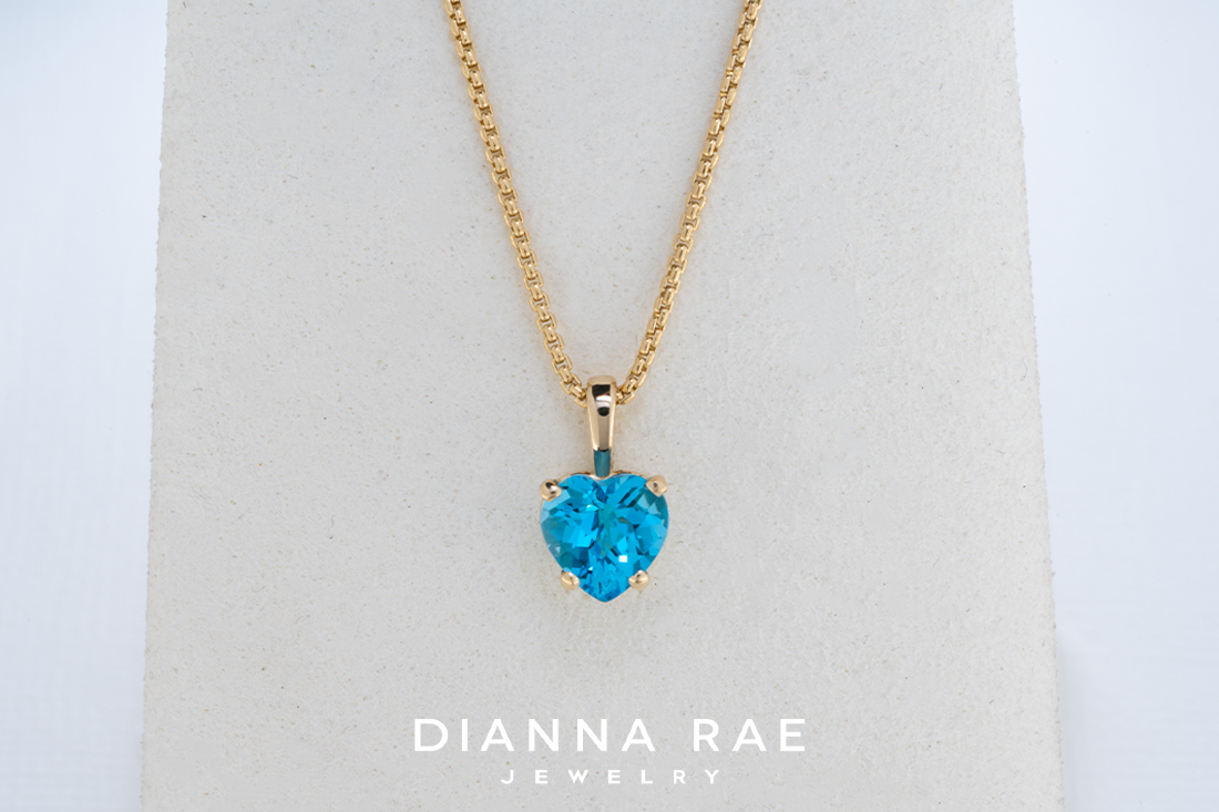 Heart Shaped Blue Topaz Pendant