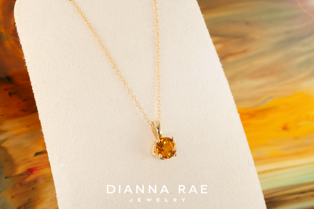Diamonds in Space Citrine Pendant