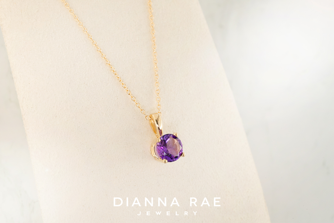 Diamonds in Space Amethyst Pendant
