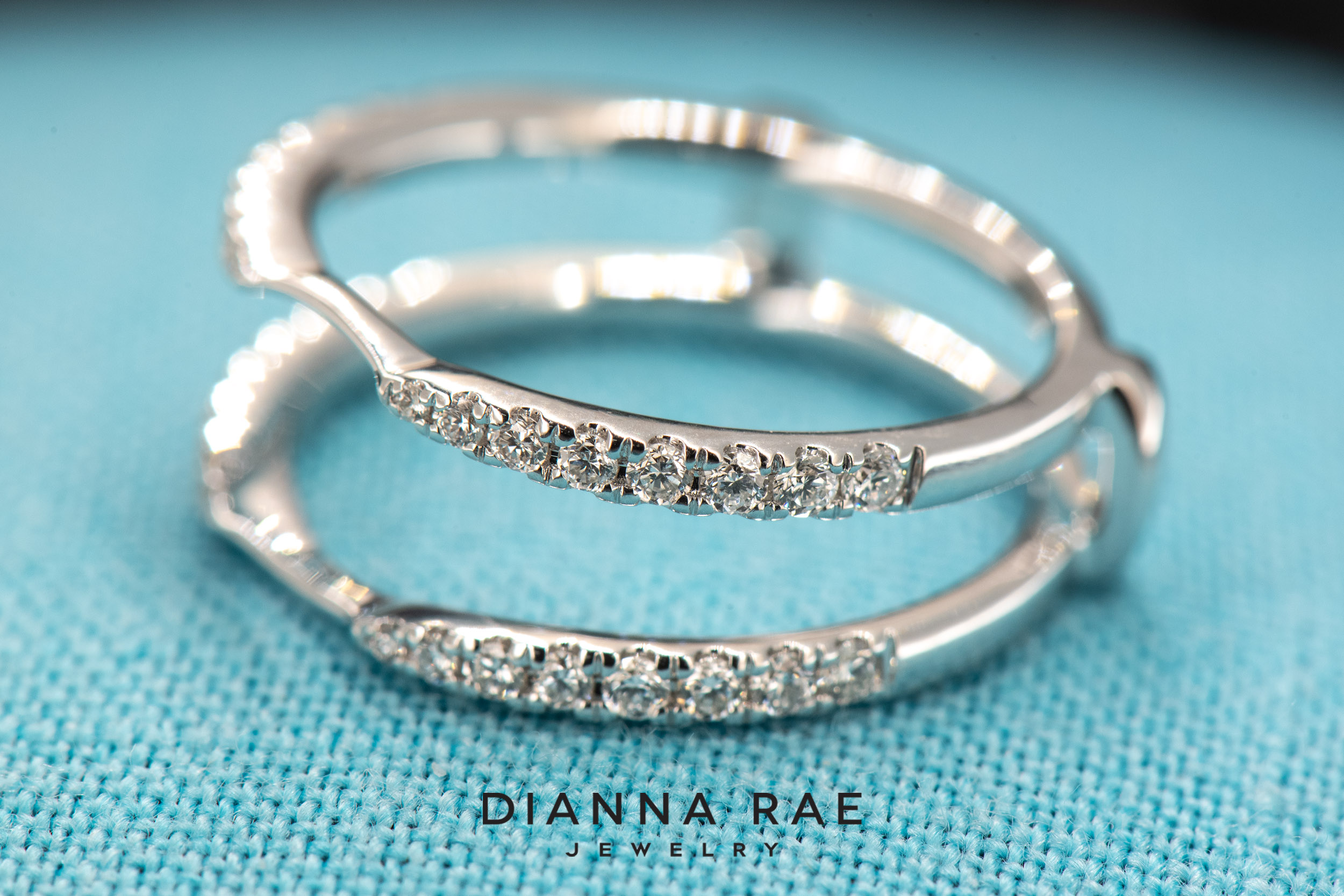 14K White Gold Diamond Ring Guard