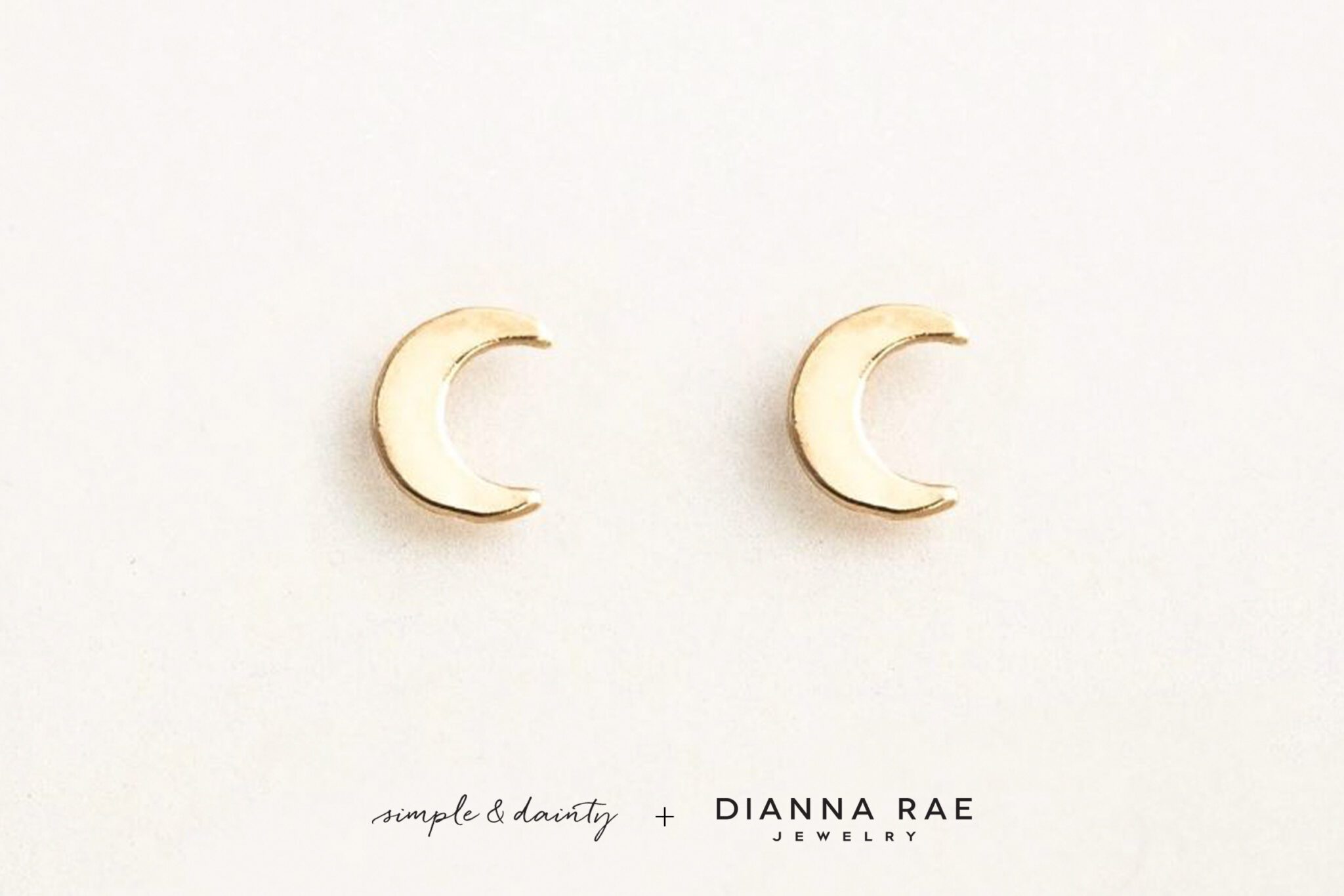 Crescent Moon Stud Earrings