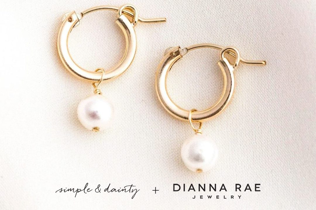 Pearl Dangle Hoop Earrings
