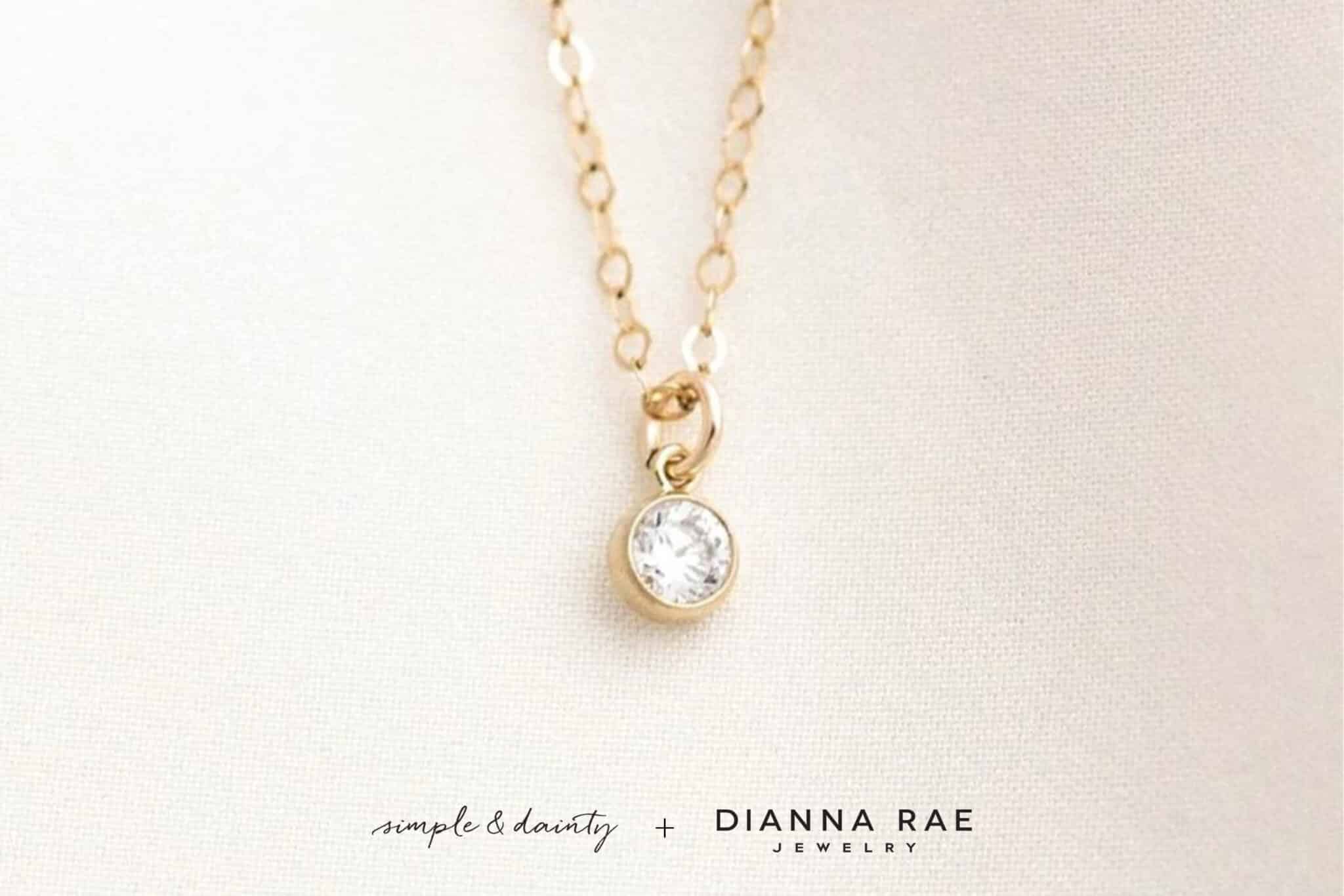 Simple & Dainty 14kt Gold Filled Solitaire Necklace