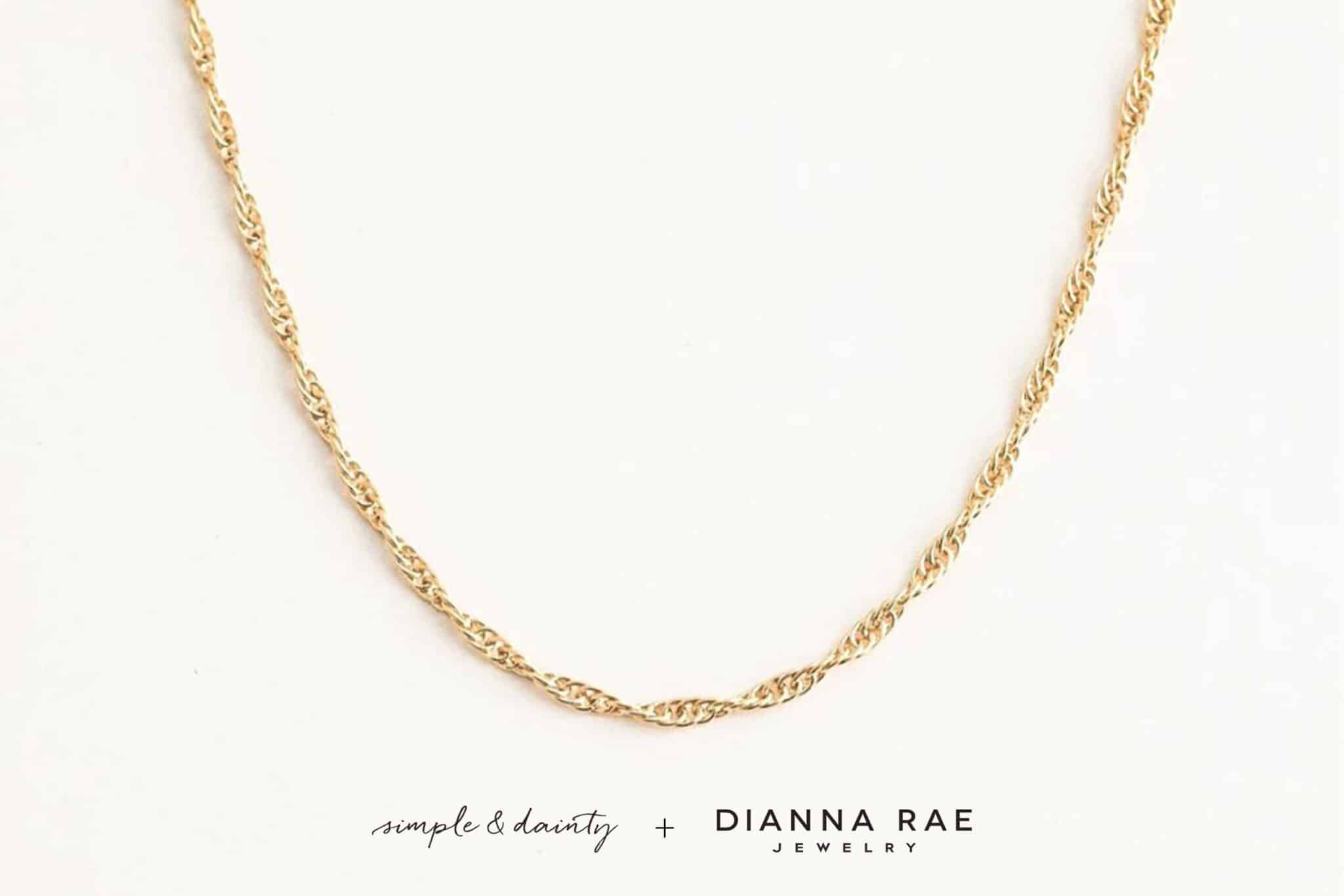 14K Yellow Gold Filled Rope Chain Necklace