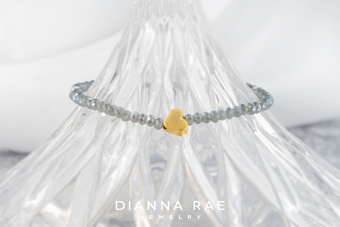 Dark Gray - Heart Bijou Bracelet