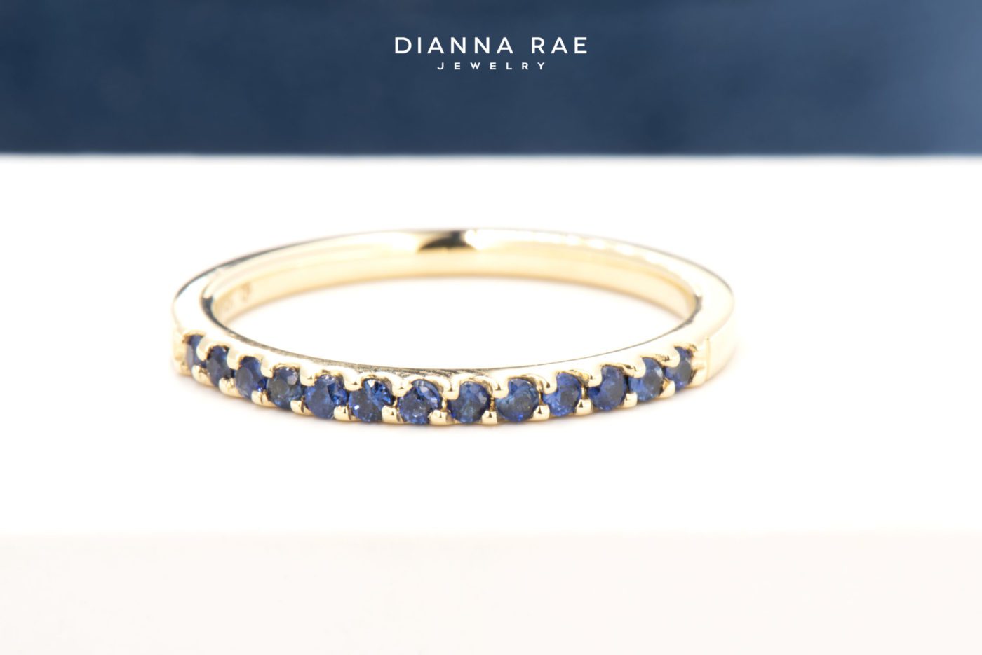 14K Yellow Gold Sapphire Band