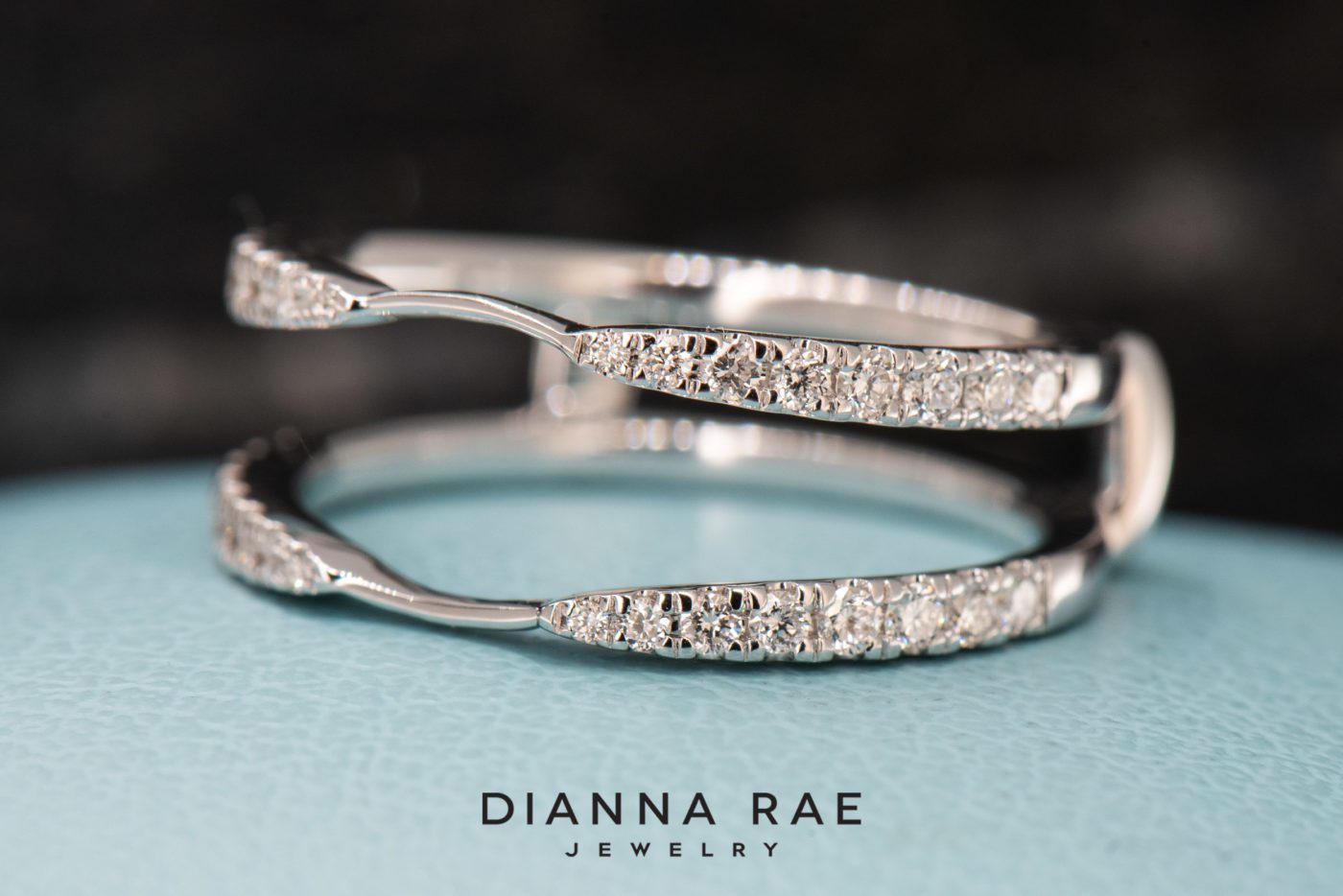 14K White Gold Diamond Ring Guard